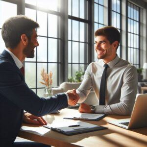 Job Seeker Shaking Hands